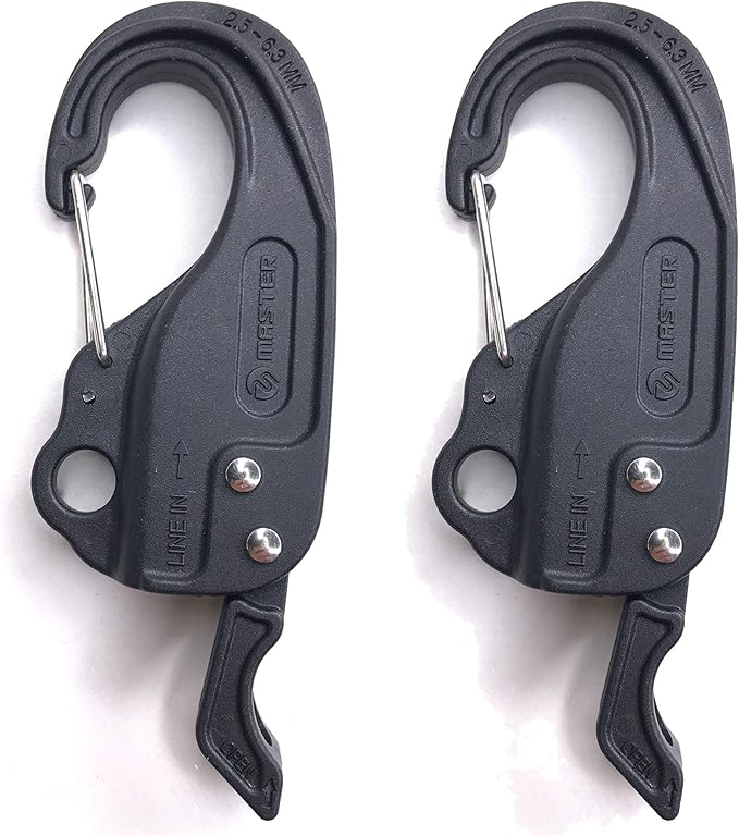 Rope Tightener Guyline Adjuster for Tents and Tarps one Hand Control Tie Down Cam Mechanism for Camping Hiking Backpacking (2pcs) Essential Pocket Tools for Post-Disaster RecoveryWindproof