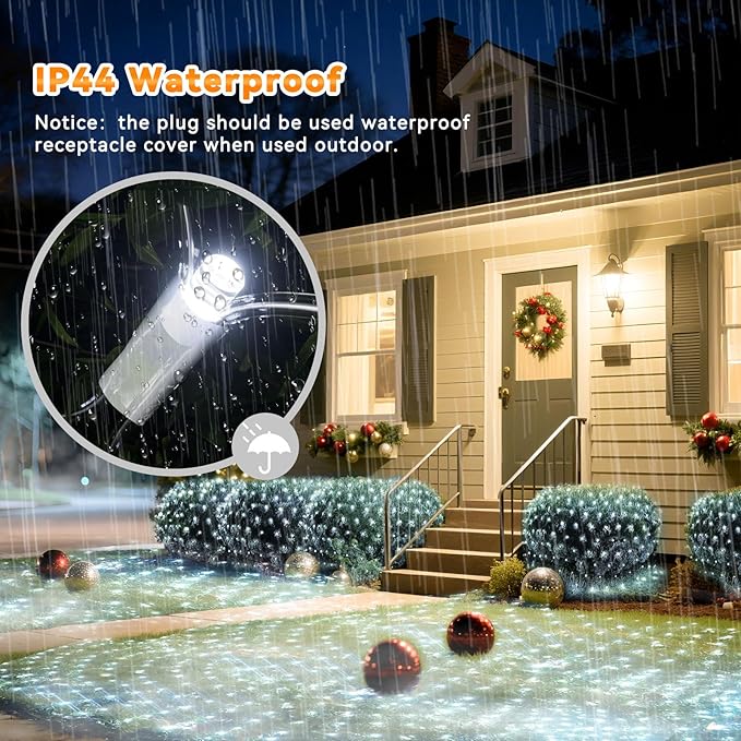 LitHome 21ft x 5ft Christmas Net Lights Outdoor 360 LED Mesh Fairy String Lights with 8 Modes Connectable Plug in Waterproof Mesh Lights for BushesTreesGardenPatioYard Decorations(White)