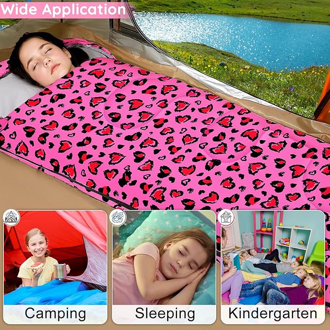 FIOBEE Kids Sleeping Bag for Girls Boys 3 Season Warm &amp Cool Weather Youth Camping Sleeping Bags with Backpacking Bag Waterproof for Traveling Hiking Indoor Outdoor Camping Essentials
