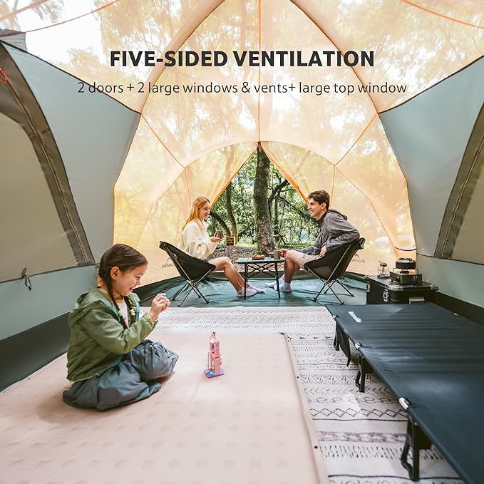 Naturehike KOTA 4/6/8 Person Camping Tent Double Layer Waterproof 4 Person 6 Person 8 Person Tents for Camping Large and Tall Family Tent with Vestibules Porch