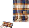 Pendleton Camping Blanket Motor Robe with Leather Strap Carrier - Virgin Wool Backpacking Blanket for Warmth and Comfort Outdoor Adventures Travel Picnics and Cozy Home Comfort