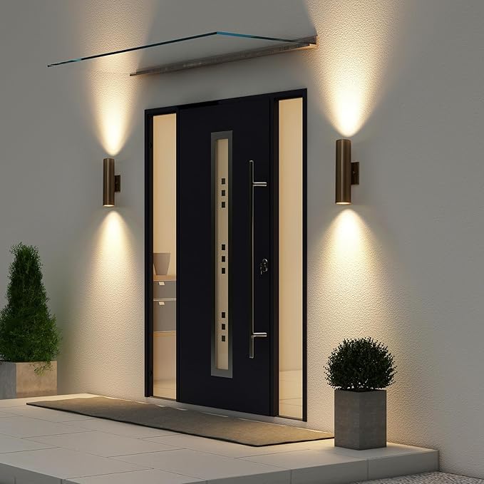 Modern Outdoor Wall Light 11.8 Integrated LED Cylinder Up and Down Outdoor Lights 2-Light Exterior Lighting Fixtures for House Patio Front Porch Garage