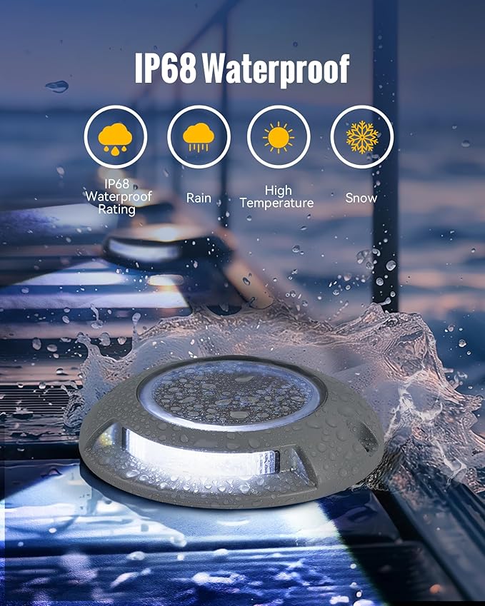 Solar Driveway Lights Outdoor Waterproof2 Color Modes Outdoor Solar Deck Dock Warning Step Lights for Driveway Marker Sidewalk Garden Pathway Yard (12 Pack)