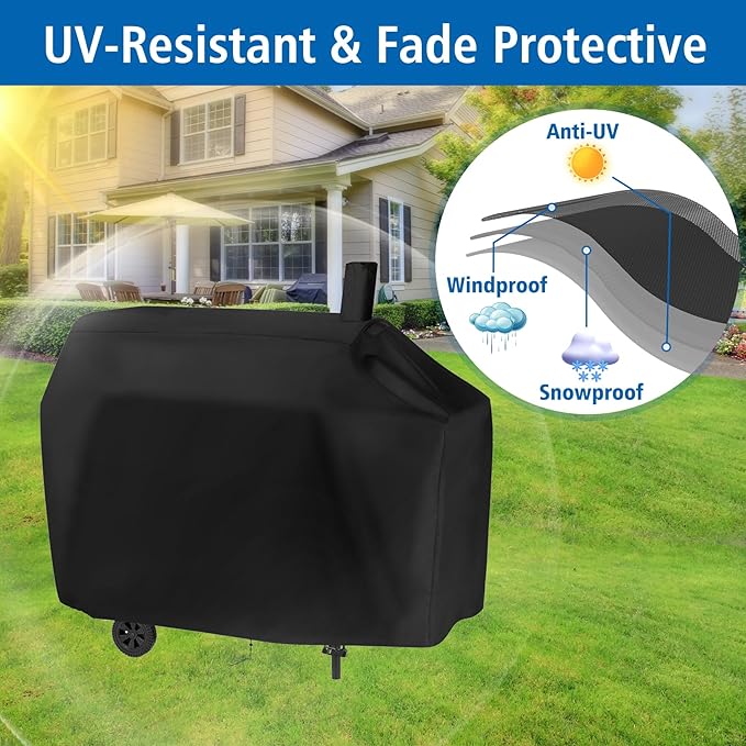 Charcoal Grills Cover for Royal Gourmet CC1830W 30 Barrel Charcoal Grill&ampfor CC1830S Charcoal Grill Heavy Duty Waterproof Cover Outdoor BBQ Grilling Cover