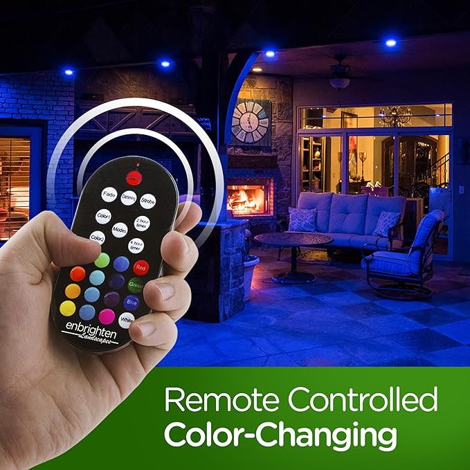 Enbrighten LED Ground Lights 6 Path Lights 40ft Color Changing Remote Control Outdoor Path Lighting Landscape Lighting for Yard Garden Patio Walkway 56067-S1