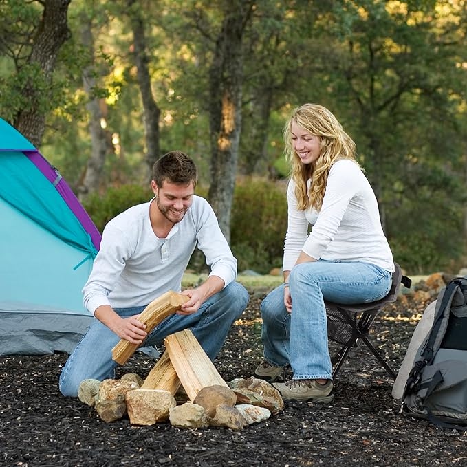 REDCAMP 2 Pack Folding Tripod Stools for Adults Lightweight Portable Camping Stools for Fishing Hunting Backpacking Traveling Black