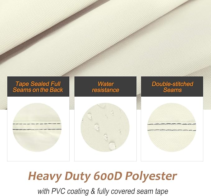 NettyPro Griddle Cover for Blackstone 36 inch Griddle Waterproof Heavy Duty 4 Burner Flat Top Gas Grill Cover for Blackstone 36 Griddle Cooking Station and Camp Chef FTG600 Beige