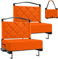 Stadium Seats with Back Support Cushion Folding Stadium Seats for Bleachers Hold up 400lbs Wide Bleacher Seat with Shoulder Strap &amp Handle Comfort for Sports Events (Orange 2pcs)