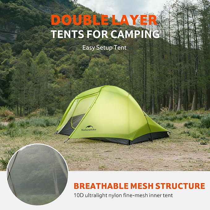 Naturehike Star Trail Ultralight Backpacking Tent 2.3lb One Person Tent 2.76 lb 2 Person Tents for Camping