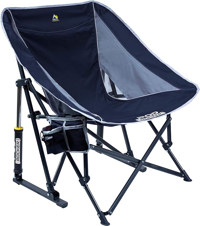 GCI Outdoor Pod Rocker Collapsible Rocking Chair &amp Outdoor Camping Chair Indigo Blue