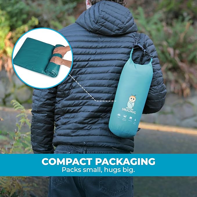 Puffy Blanket for Cold Weather - Down Camping Blanket with Sustainable Insulation Lightweight &amp Warm Outdoor Camping Quilt Water-Resistant Compact &amp Packable