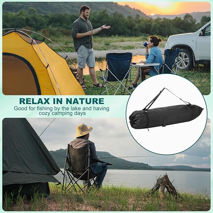 PATIKIL Foldable Camp Chair Replacement Bag Camping Chairs Folding Chair Carry Bag with Adjustable Shoulder Strap for Outdoor Camping Fishing Storage Black