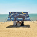 ALAZA Elephant Starry Sky Moon Beach Tent Sun Shelter UPF50+ Protection Beach Shade Canopy w/ 4 Sandbags for Outdoor Camping Fishing Backyard Fun Picnic 10x9 ft