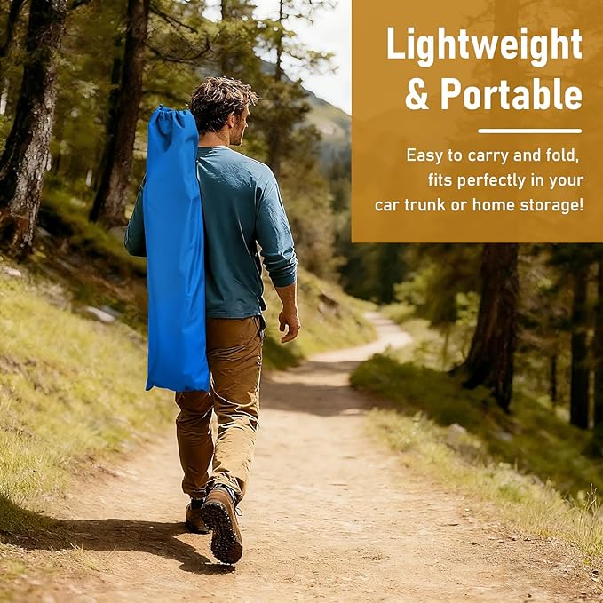 Camp Bed Portable Folding Camping Cot for AdultsIndoor Outdoor Portable Sleeping Cot for Hiking Camping with Carrying Bag Army (Blue)