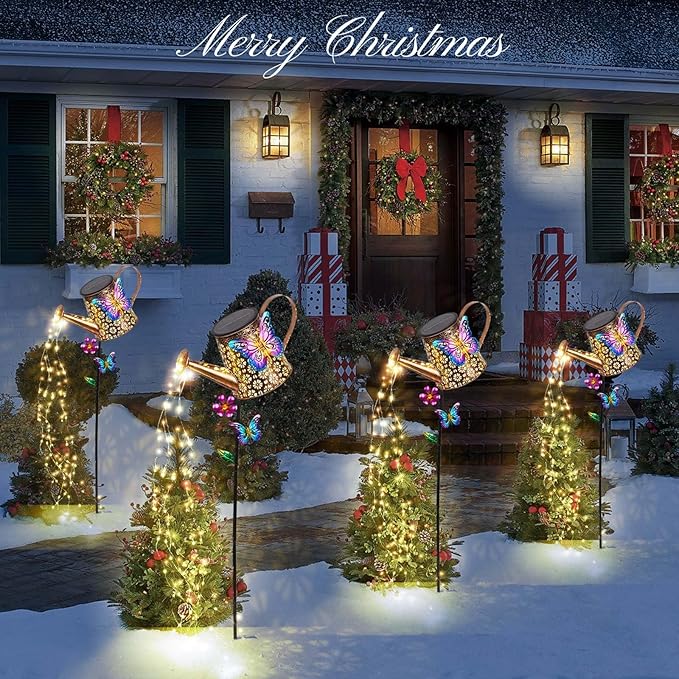 Solar Watering Can with Lights Outdoor Garden 41 Tall Waterproof Garden Stake Lights Decoration for Yard Lawn Patio Pathway Front Porch Landscape Gardening Gifts for Mom Grandma Women Birthday Gift