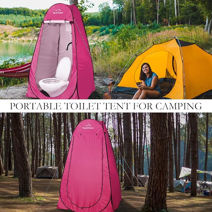 Your Choice Pop Up Privacy Shower Tent 3.9 x 3.9 x 6.2FT Portable Camping Changing Room Instant Setup Outdoor Shelter with Silver Coating Vent Window &amp Carry Bag for Beach Hiking &amp RV | Po