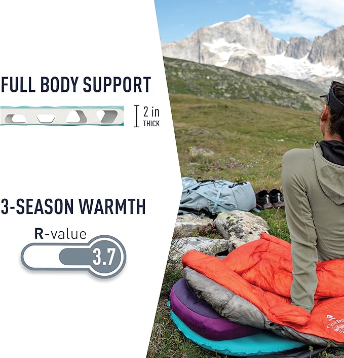 Sea to Summit Comfort Light Self-Inflating Foam Sleeping Pad for Camping and Backpacking Women's Regular (67 x 21 x 2 inches)