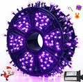 JMEXSUSS 500 LED Purple Christmas Lights 173ft 8 Modes Christmas String Lights Outdoor Waterproof Green Wire Purple LED Light for Indoor Party House Xmas Decorations