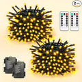 JMEXSUSS Battery Operated Christmas Lights with Remote Each 33 FT String Lights Indoor Outdoor Waterproof 2 Pack 100 LED Warm White Christmas Tree Light for Outside Party Garden Yard Porch Decor