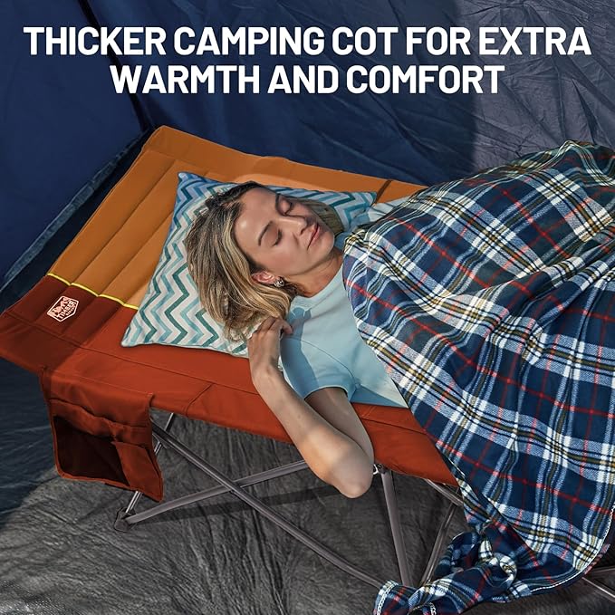 TIMBER RIDGE Extra Wide Heavy Duty Camping Cot for Adult Easy Set Up Oversized Sleeping Cot with Carry Bag for Camping Travel and Outdoors Support up to 450lbs
