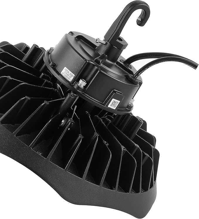JONATHAN Y JYL9803A 12 in. 200-Watt Integrated LED Motion Sensor High Bay Indoor Outdoor UFO Light with 26000 Lumens 5000K Black
