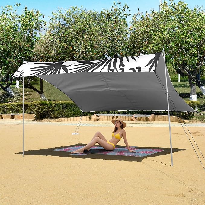 Abstract Silhouettes of Leopards Camping Sun Shelter Beach Tent Portable Beach Sun Shade Outdoor Canopy for Camping Trips Fishing Picnic