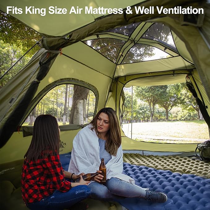 Night Cat 3-Person Camping Tent: Waterproof Instant Cabin Tent with Canopy Tarp for Family 2-in-1 Canopy Tent with Porch Easy Setup