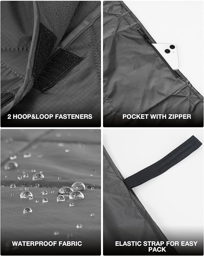 Large Waterproof Stadium Blanket Soft Warm Fleece Camping Blanket Windproof for Cold Weather 79x 59 Triple Layers for Outdoor Sports Concerts Car Dog