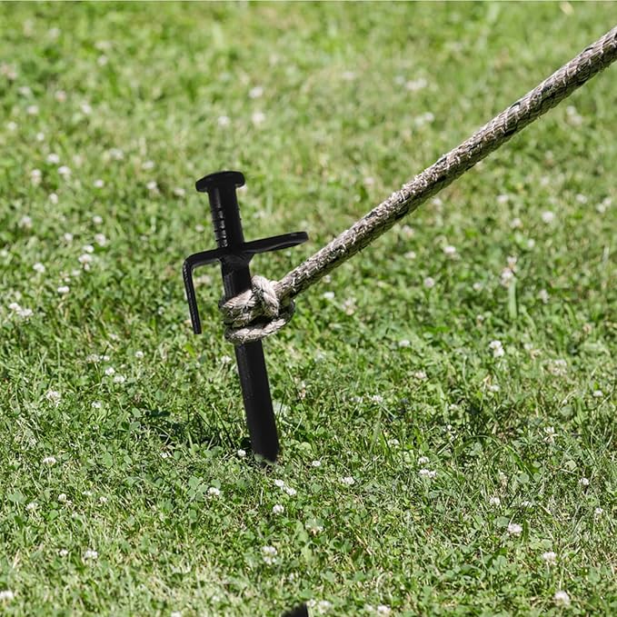 Kisangel 8pcs Heavy Duty Steel Ground Stakes 30cm Camping Pegs Yard Anchors for Outdoor Tent and Tarp Shelter Accessories