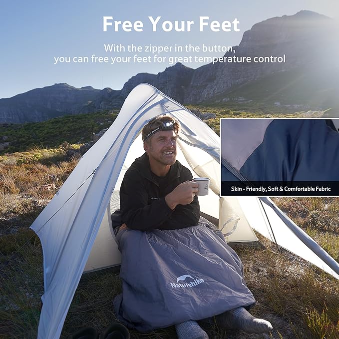 Naturehike Lightweight Compact Sleeping Bag 59℉/32℉ Envelope Ultralight Backpacking Sleeping Bag Portable Waterproof with Compression Sack for Cold&ampWarm Camping Traveling Hiking