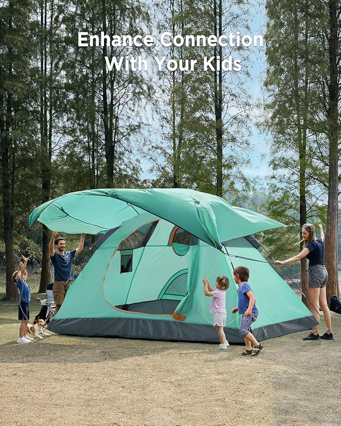 Ciays Camping Tent Waterproof Family Tent with Removable Rainfly and Carry Bag Lightweight Tent with Stakes for Camping Traveling Backpacking Hiking Outdoors