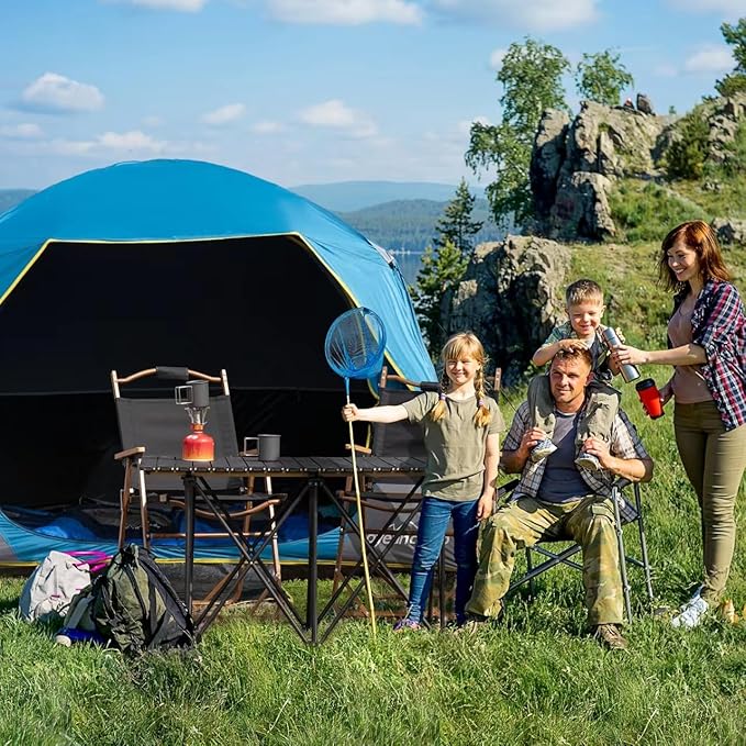 4/6 Person Blackout Camping Tent Easy Setup Waterproof Family Dome Tent for Camping with Rainfly Portable Double Layer Large Family Tent for Outdoor Camping&ampHiking