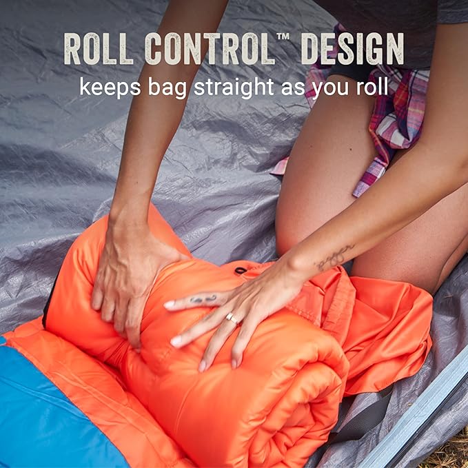 Coleman Kompact 20°F/30°F/40°F Sleeping Bag Cool-Weather Adult Sleeping Bag with Heat Retention Stuff Sack &amp Snag-Free Zipper Great for Camping Sleepovers Guests &amp More