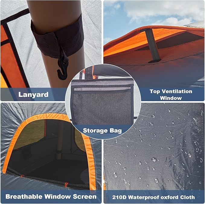 Inflatable Tents for Camping2/4 Person Easy Setup Blow Up Tents for 4 Seasons Waterproof InflatableTent for Camping Air Glamping Tents for Camping Adult
