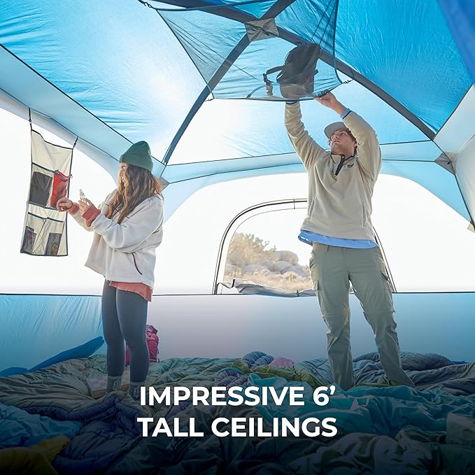 TETON Sports Hacienda 8 Person Family Camping Tent Large Gear Loft and 4 Storage Pockets Swinging Door Makes it Easy to Access Full Mesh Roof Waterproof Rainfly