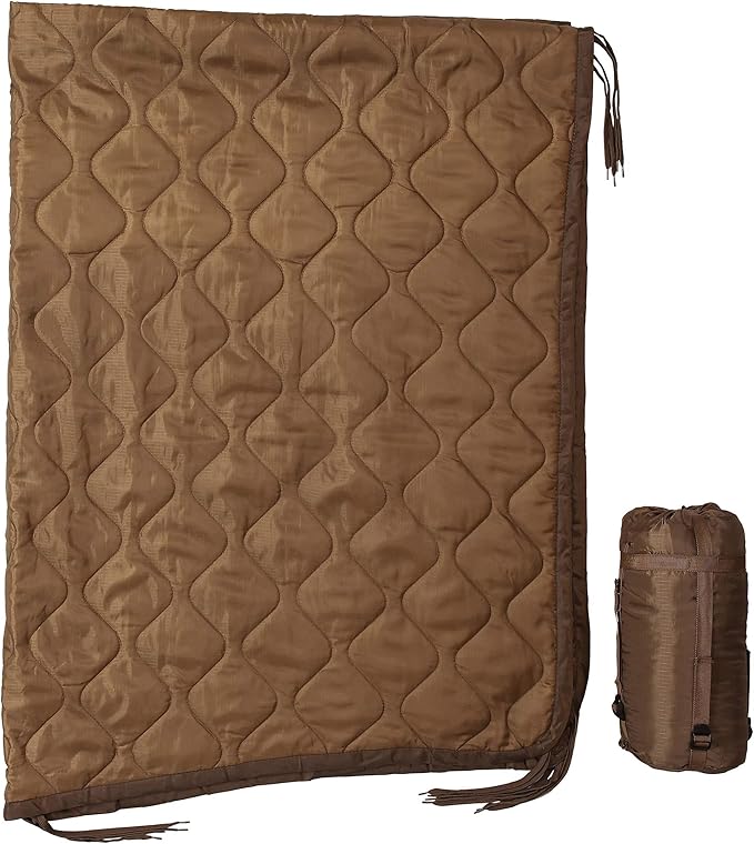 USGI Industries Military Woobie Blanket | Thermal Insulated Camping Blanket Poncho Liner | Large Portable Insulation Water-Resistant for Hiking Survival | Compression Carry Bag