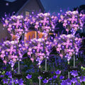 Solar Garden Lights Outdoor 6 Pack Purple Lavender Solar Butterfly Lights Gardening Gifts for WomenArtificial Flowers Light Purple Halloween Garden Decor for Patio Yard Lawn Christmas