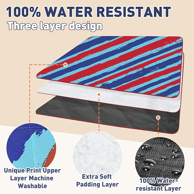 Tirrinia Picnic Blanket Extra Large Waterproof Lightweight Portable Outdoor Mat for Family Camping Travel Park Beach Hiking Stadium Concerts - Machine Washable