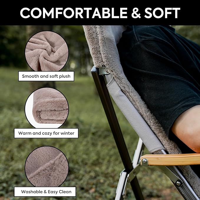 ICECO Plush Cushion High Back Chair Cushion Portable with Storage Bag Fits ICECO Hi1600 High Back Camping Chair 10-Year Warranty