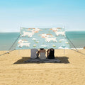 Goat Smile Cartoon So Cute Camping Sun Shelter Beach Tent Portable Beach Sun Shade Outdoor Canopy for Camping Trips Fishing Picnic