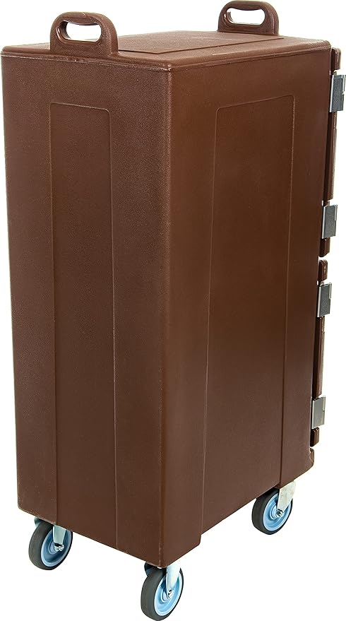 Carlisle FoodService Products Cateraide Insulated Front Loading Food Pan Carrier with Casters for Catering Events and Restaurants Plastic 10 Pans Brown