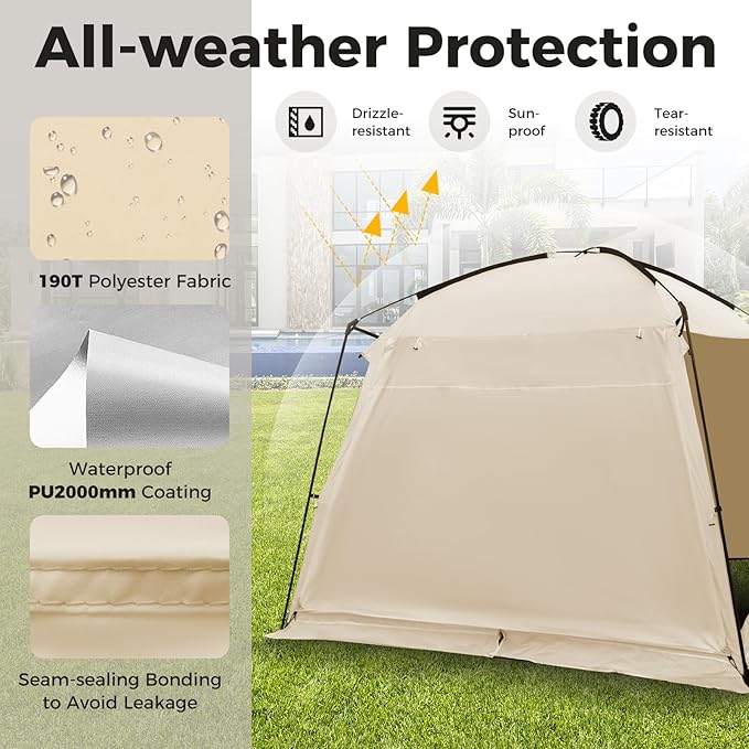 KOTEK 10 x 10 Ft Screen Tent Easy Setup Screened in Canopy with 4 Mesh Walls 2 Vestibules 2 Zippered Doors &amp Carry Bag Portable Screen House for Backyard Patios Outdoor Camping Activities