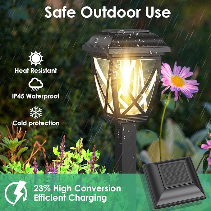 Derynome Solar Lights Outdoor 10 Pack Waterproof Solar Pathway Lights for Outside Outdoor Light for Garden Yard Patio Landscape Planter Walkway Decor
