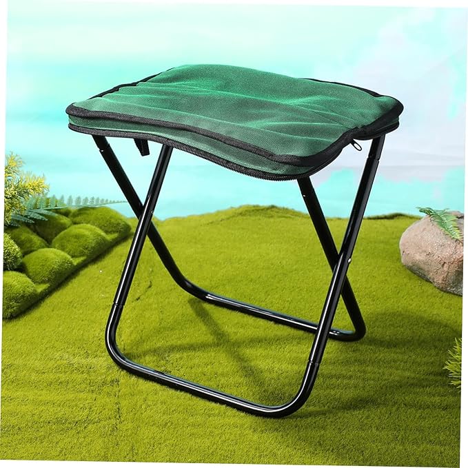 GARVALON Folding Stool for Outside Activities Portable Aluminum Stool Foot Rest for Camping Hiking and Travel
