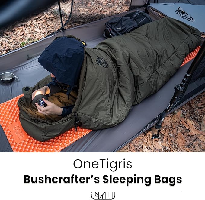OneTigris Bushcrafter’s Sleeping Bags Mummy Sleeping Bag for Camping Hiking Backpacking Survival Gear