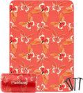 Mellowdy Companion Outdoor Printing Blanket - Waterproof Wind-Resistant Warm Utility Blanket for Camping Picnic Stadium Beach Gameday Travel Foldable with Carrying Bag（Red Butterfly55x80）