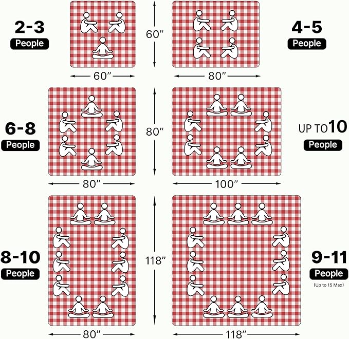 TigeJoy Extra Large Picnic Blanket Waterproof Foldable 60''x80'' Outdoor Picnic Mat Beach Blanket Sandproof for Park Grass Travel Hiking Camping Essentials Gingham Picnic Blanket