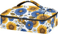 Casserole Carrier Pattern Sunflowers and Blue DaisiesInsulated Casserole Carrier for Hot or Cold Food Thermal Lunch Tote for Potluck Parties Picnic Beach Fits 9 x 13 Inches Baking Dish