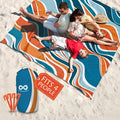 Everlasting Comfort Large Beach Blanket Waterproof &amp Sandproof - 80 x 80/ 6.7ft x 6.7ft - Lightweight Picnic Mat Camping Necessities for 4 People - Accessories for Outdoor Festivals - Orange