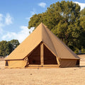 Cotton Canvas Bell Tent with Stove Jack Roomy Yurt for Family Glamping Camping 4 Season Tent with Zipped Removable Floor